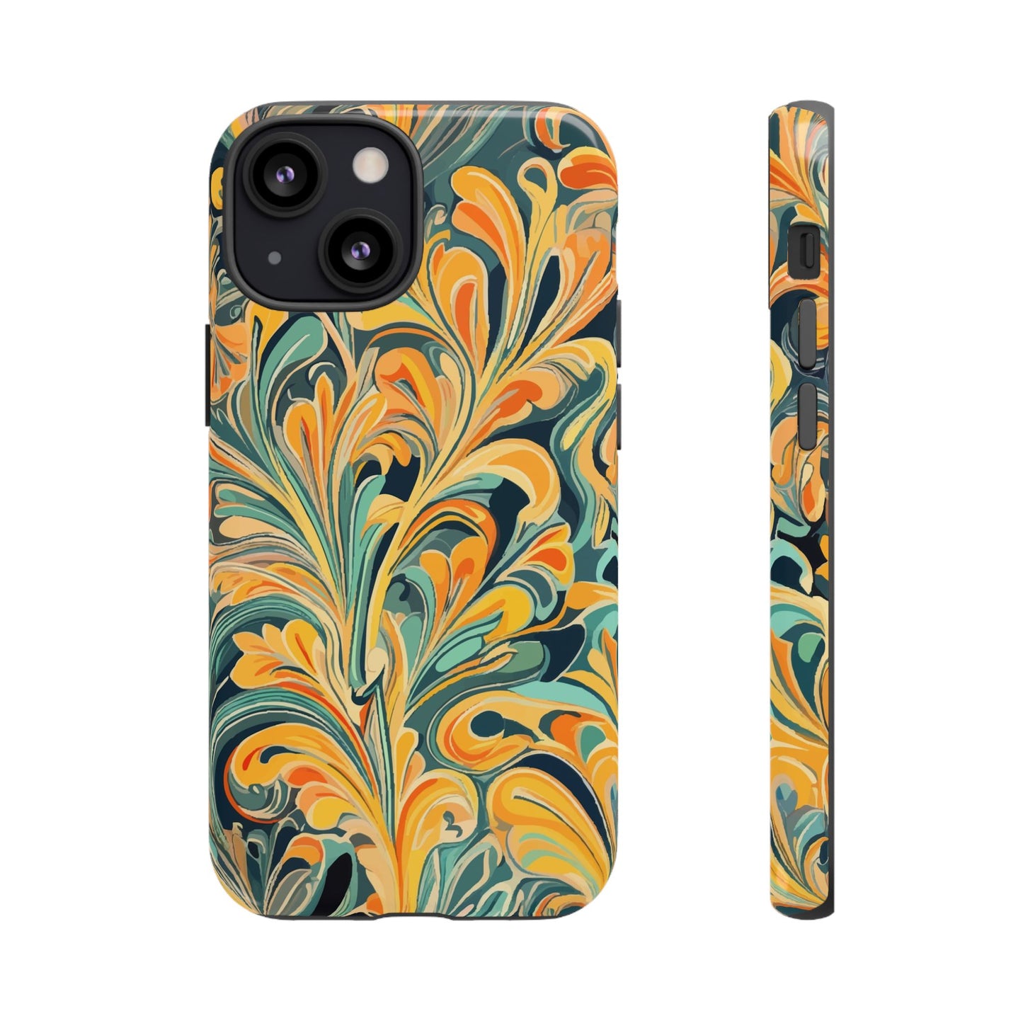 Golden Swirl Tough iPhone Cases