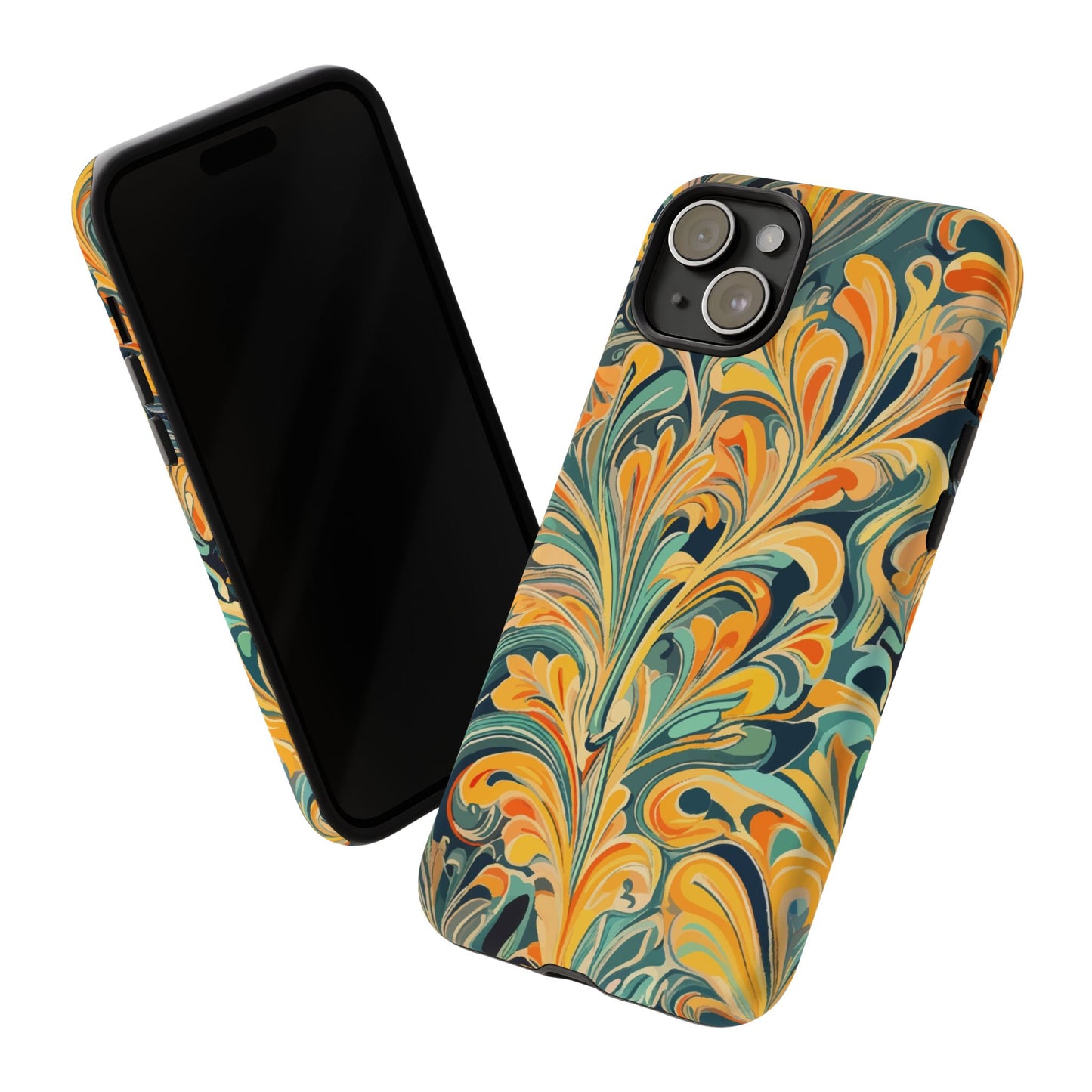 Golden Swirl Tough iPhone Cases