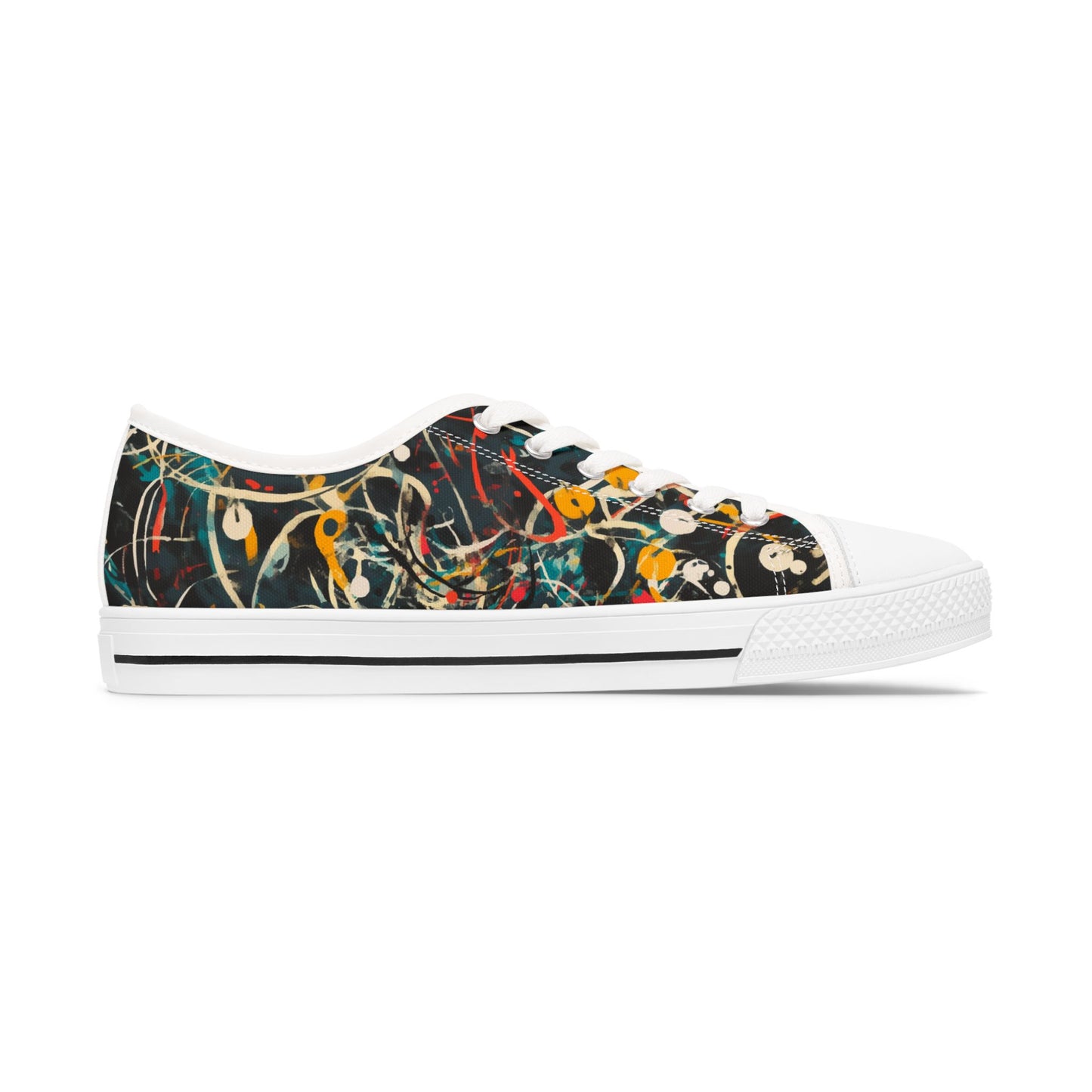 Pollock-Inspired Women's Low Top Sneakers