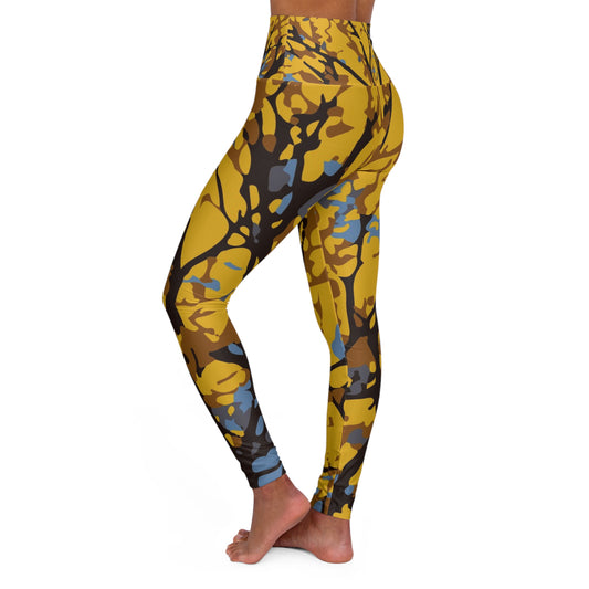 Cortés Amarillo / High Waisted Yoga Leggings (AOP)