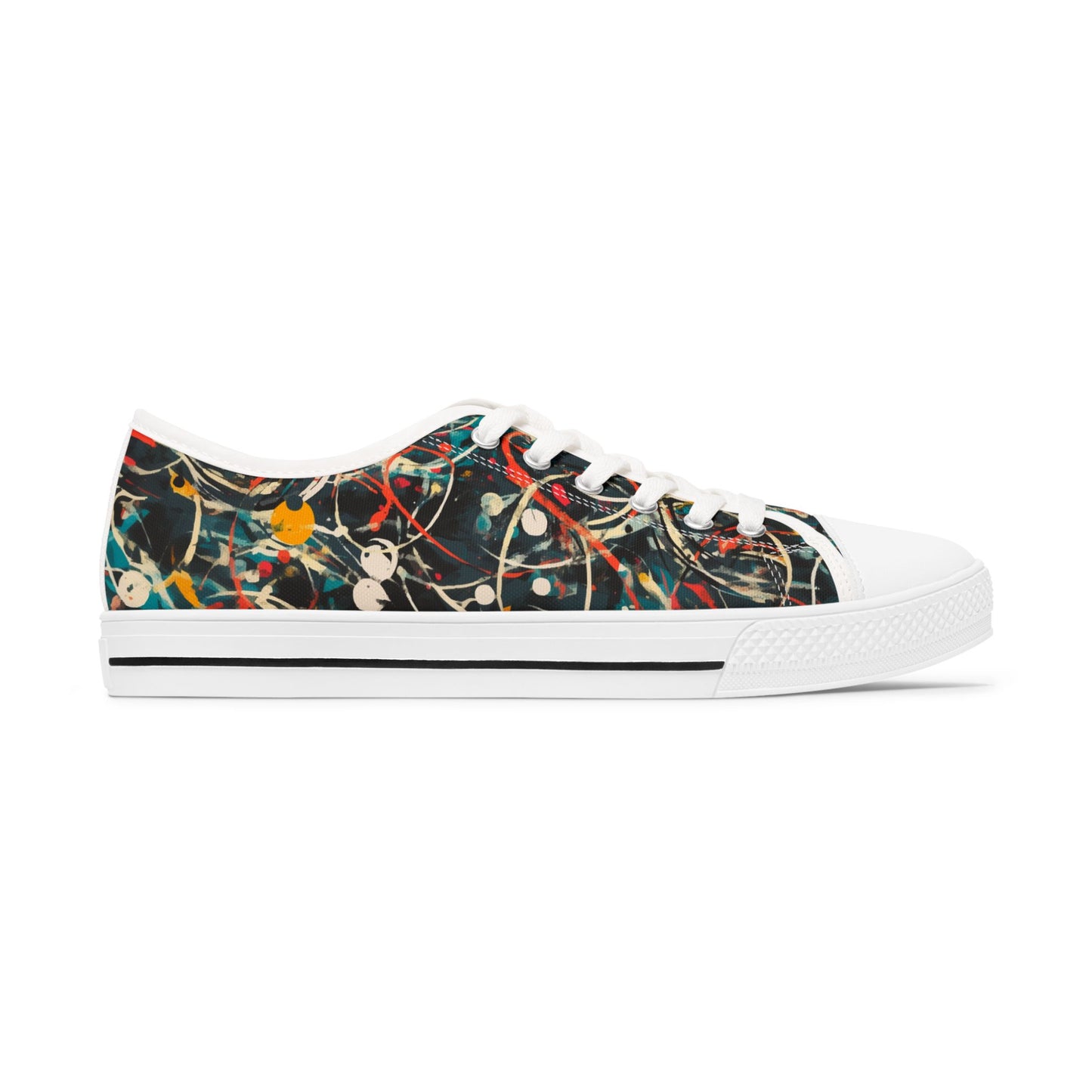 Pollock-Inspired Women's Low Top Sneakers