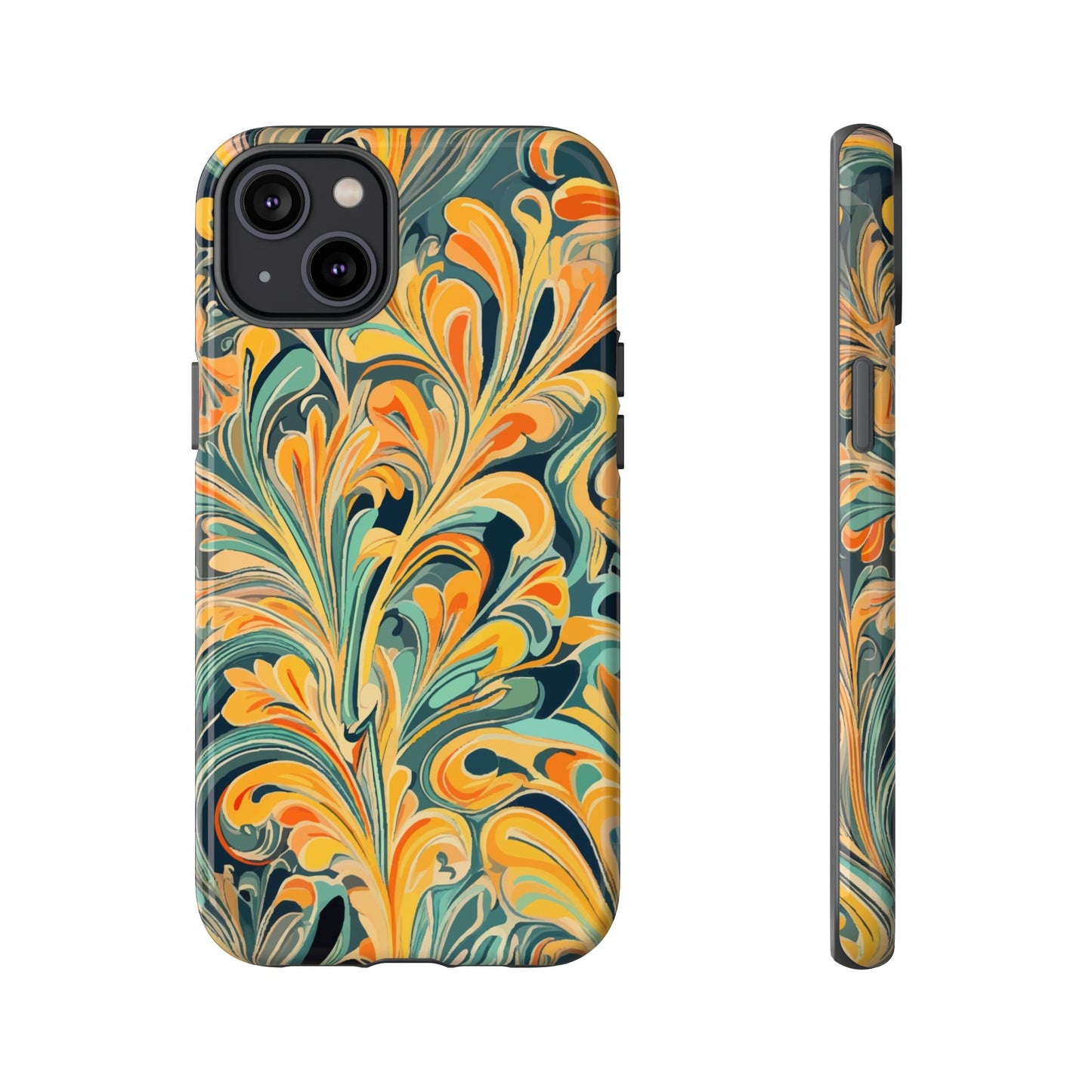 Golden Swirl Tough iPhone Cases