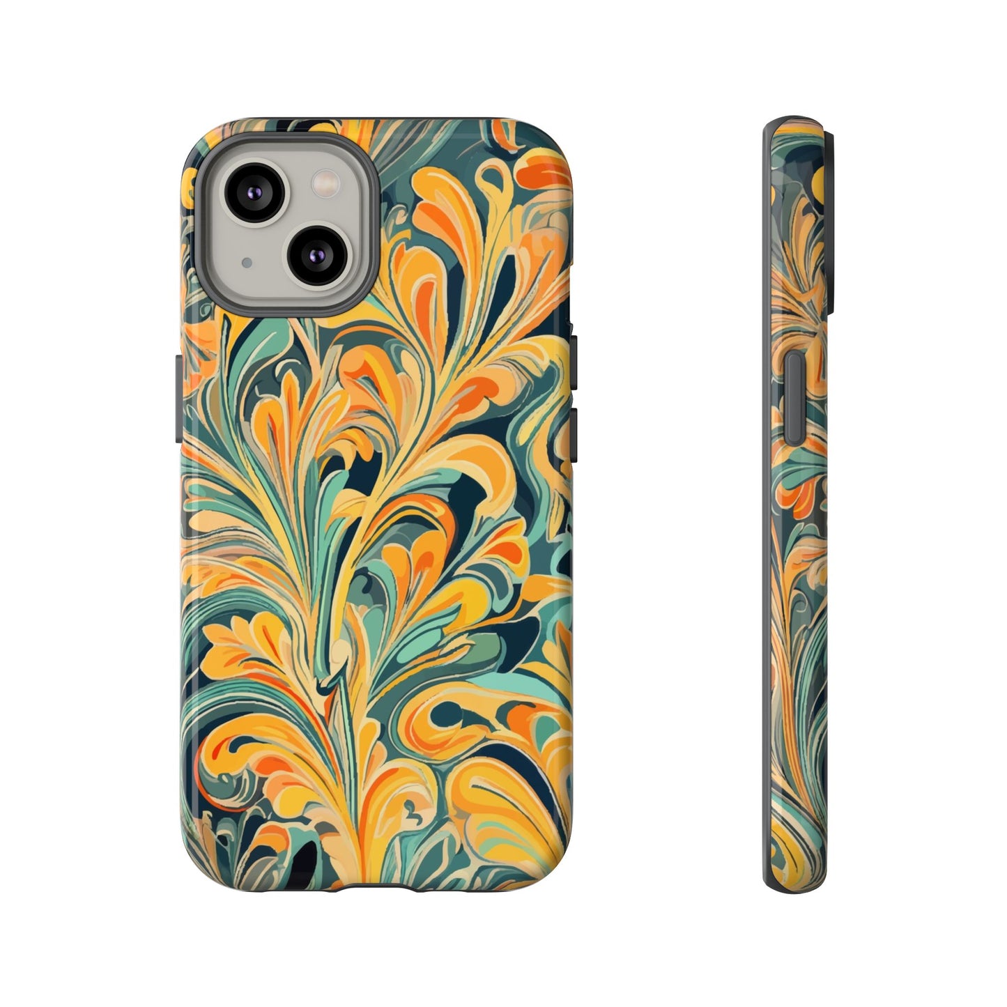 Golden Swirl Tough iPhone Cases