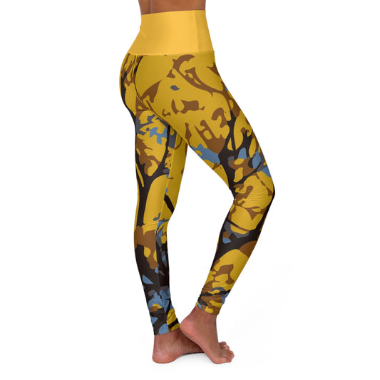 Cortés Amarillo / High Waisted Yoga Leggings (Yellow Waist) (AOP)