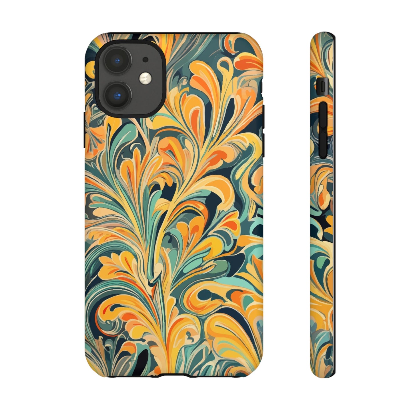 Golden Swirl Tough iPhone Cases