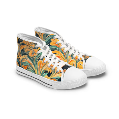 Golden Swirl Women's High Top Sneakers