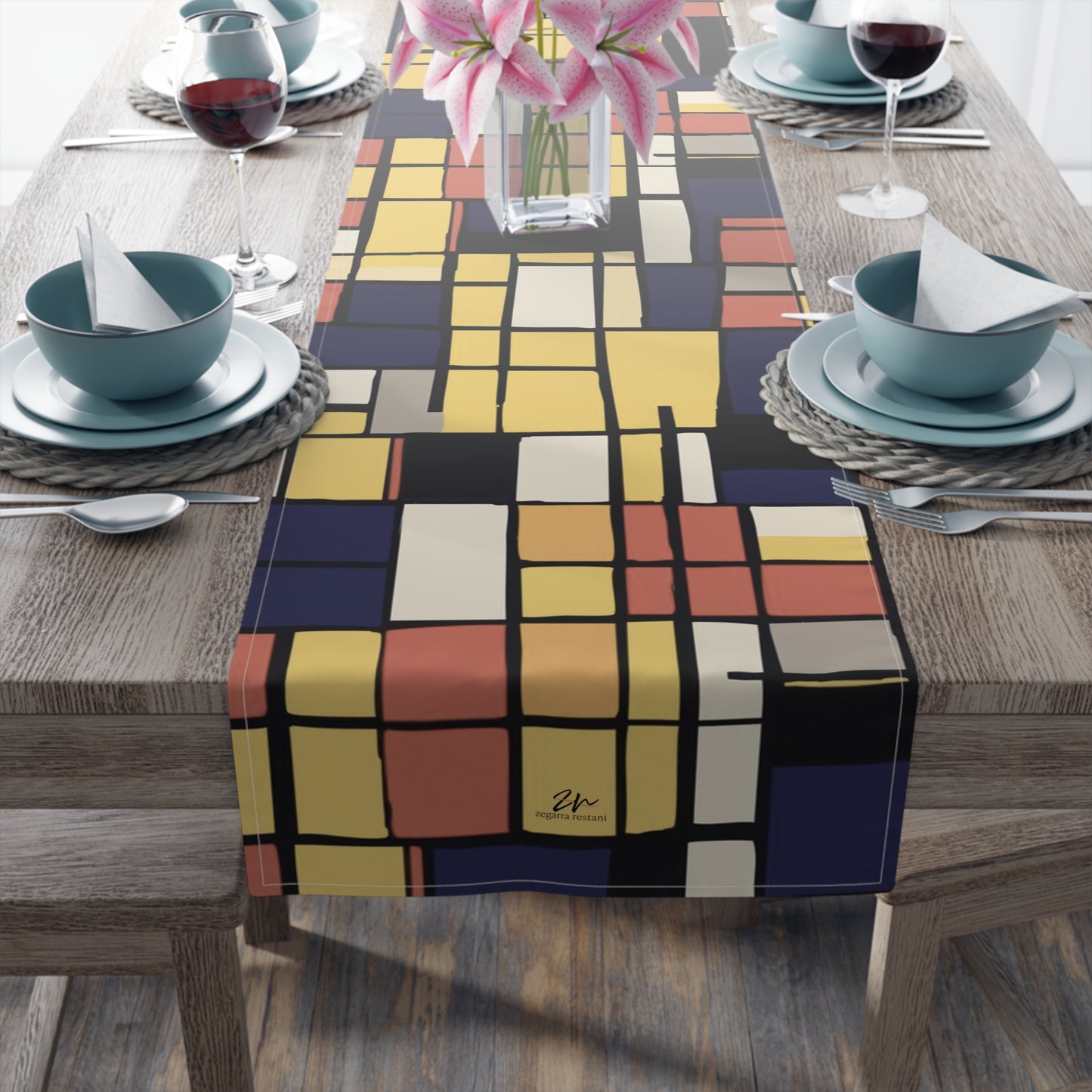 Mondrian-Inspired Table Runner