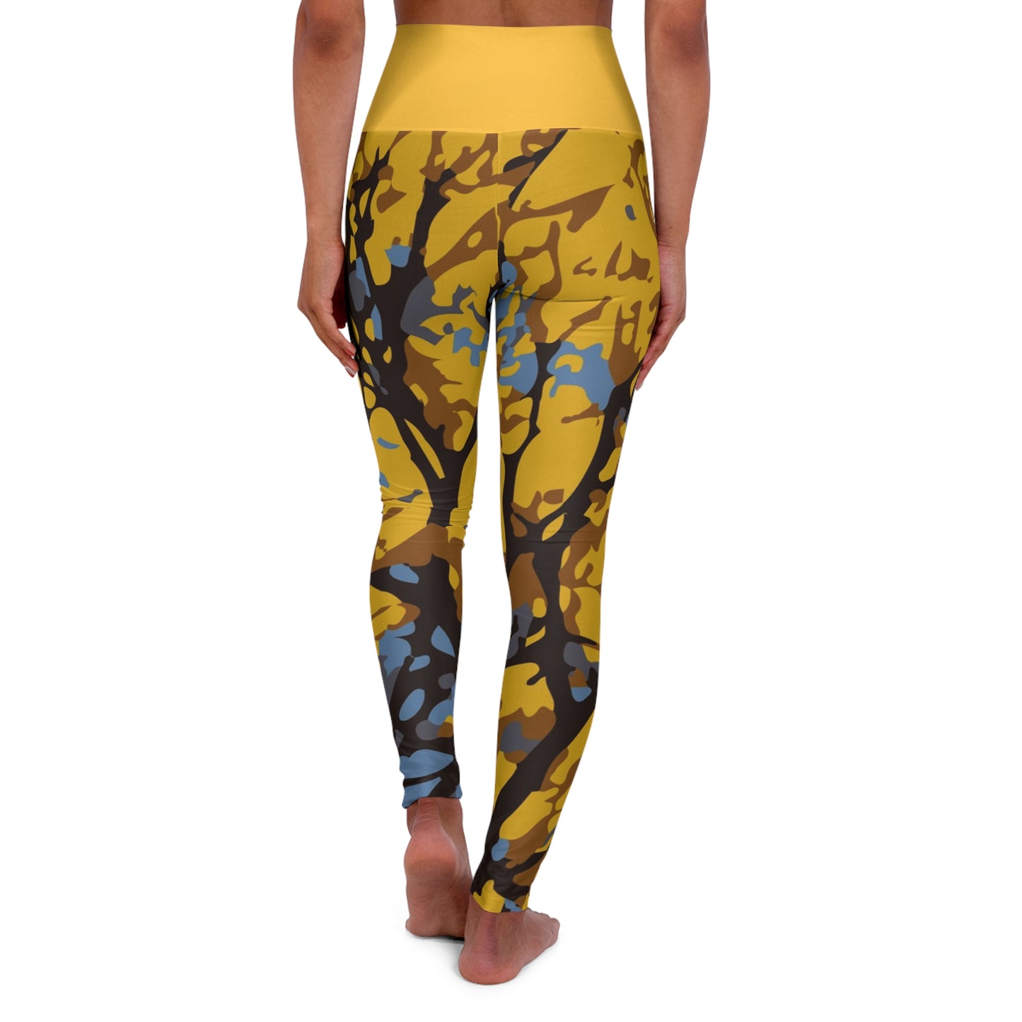 Cortés Amarillo / High Waisted Yoga Leggings (Yellow Waist) (AOP)