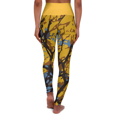 Cortés Amarillo / High Waisted Yoga Leggings (Yellow Waist) (AOP)