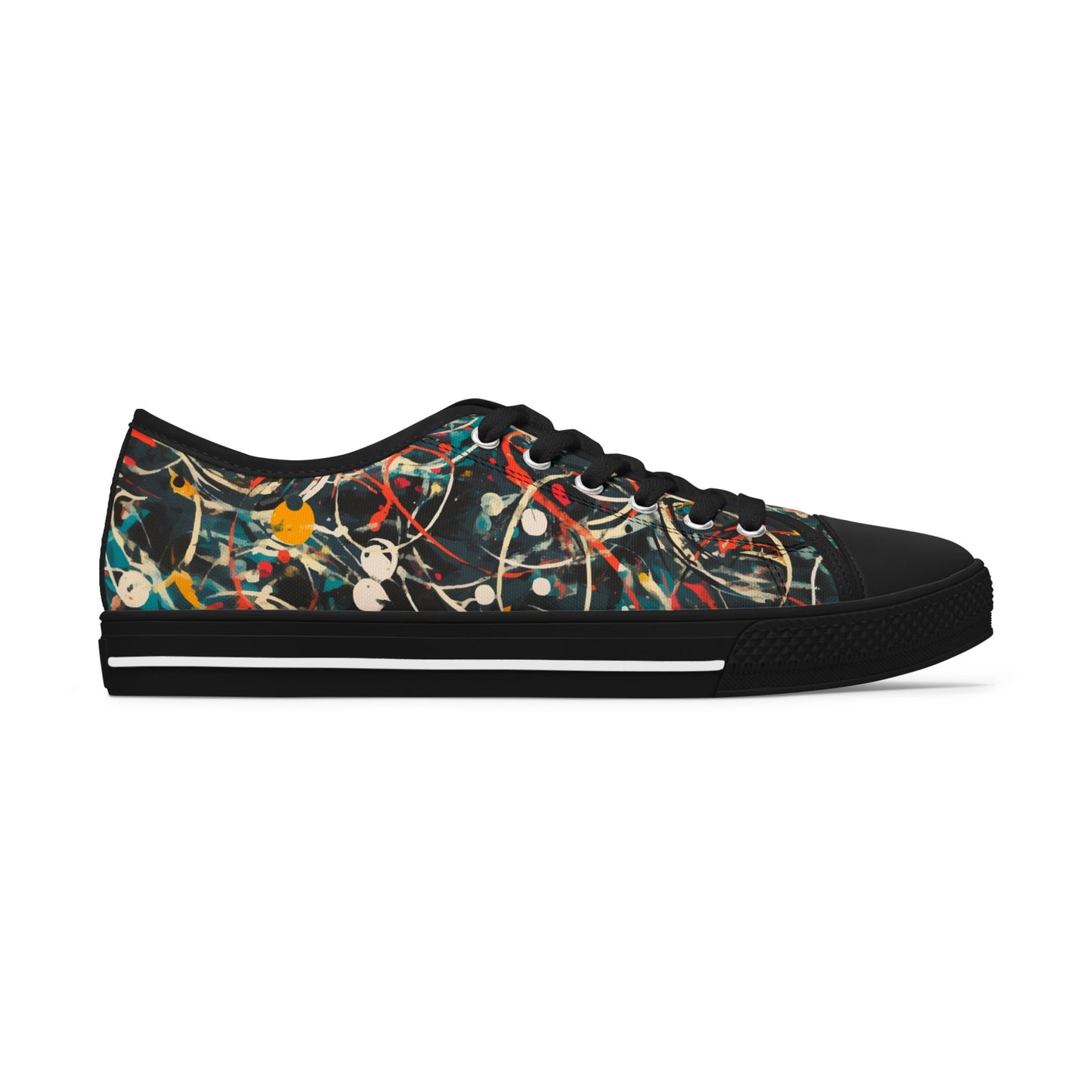 Pollock-Inspired Women's Low Top Sneakers