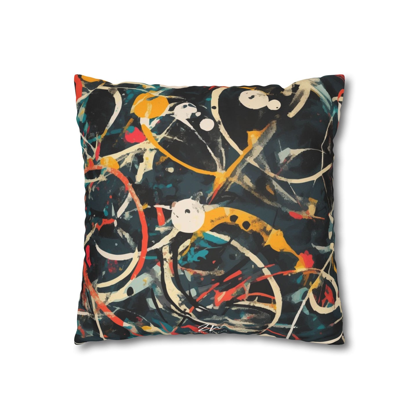 Pollock-Inspired Square Pillowcase