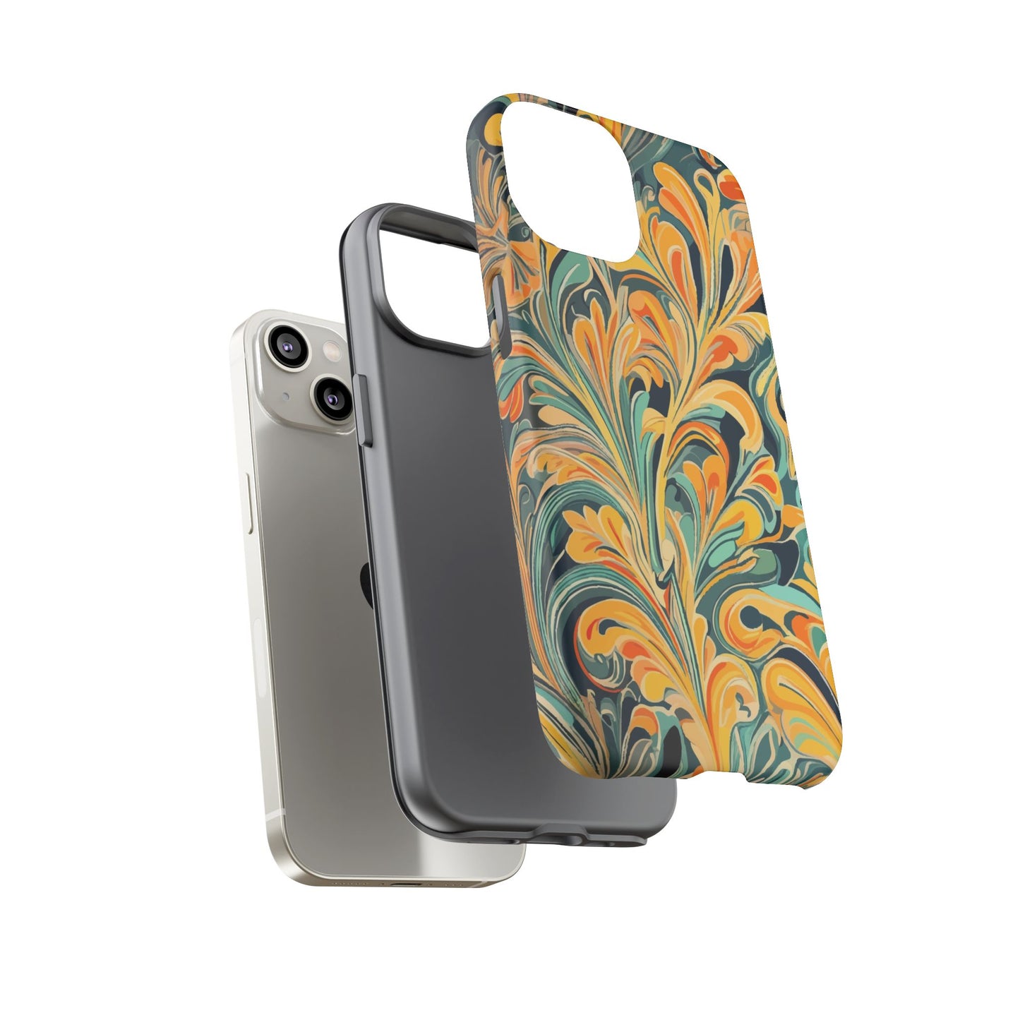 Golden Swirl Tough iPhone Cases