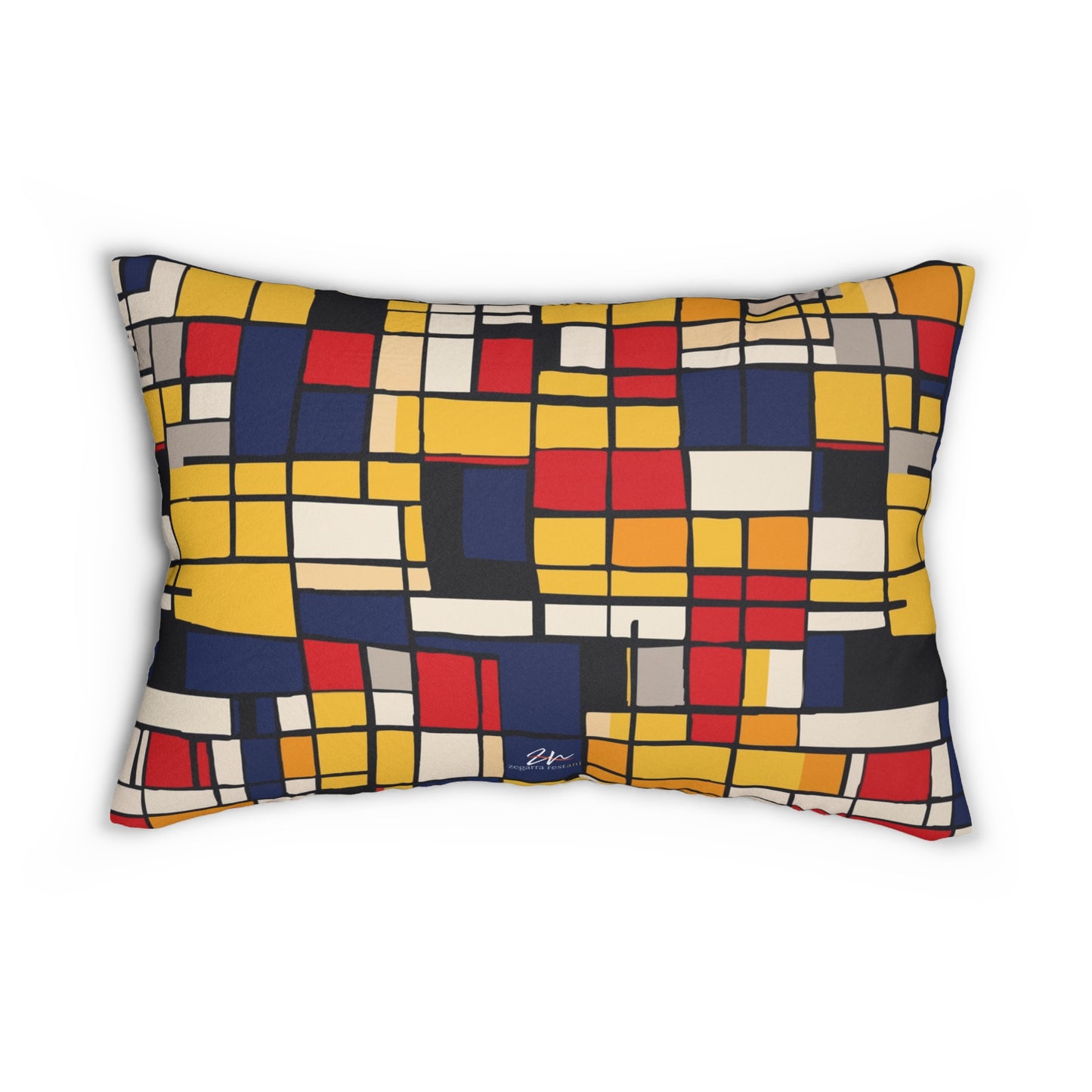 Mondrian-Inspired Lumbar Pillow