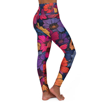 Tropical Flowers High Waisted Yoga Leggings (AOP)