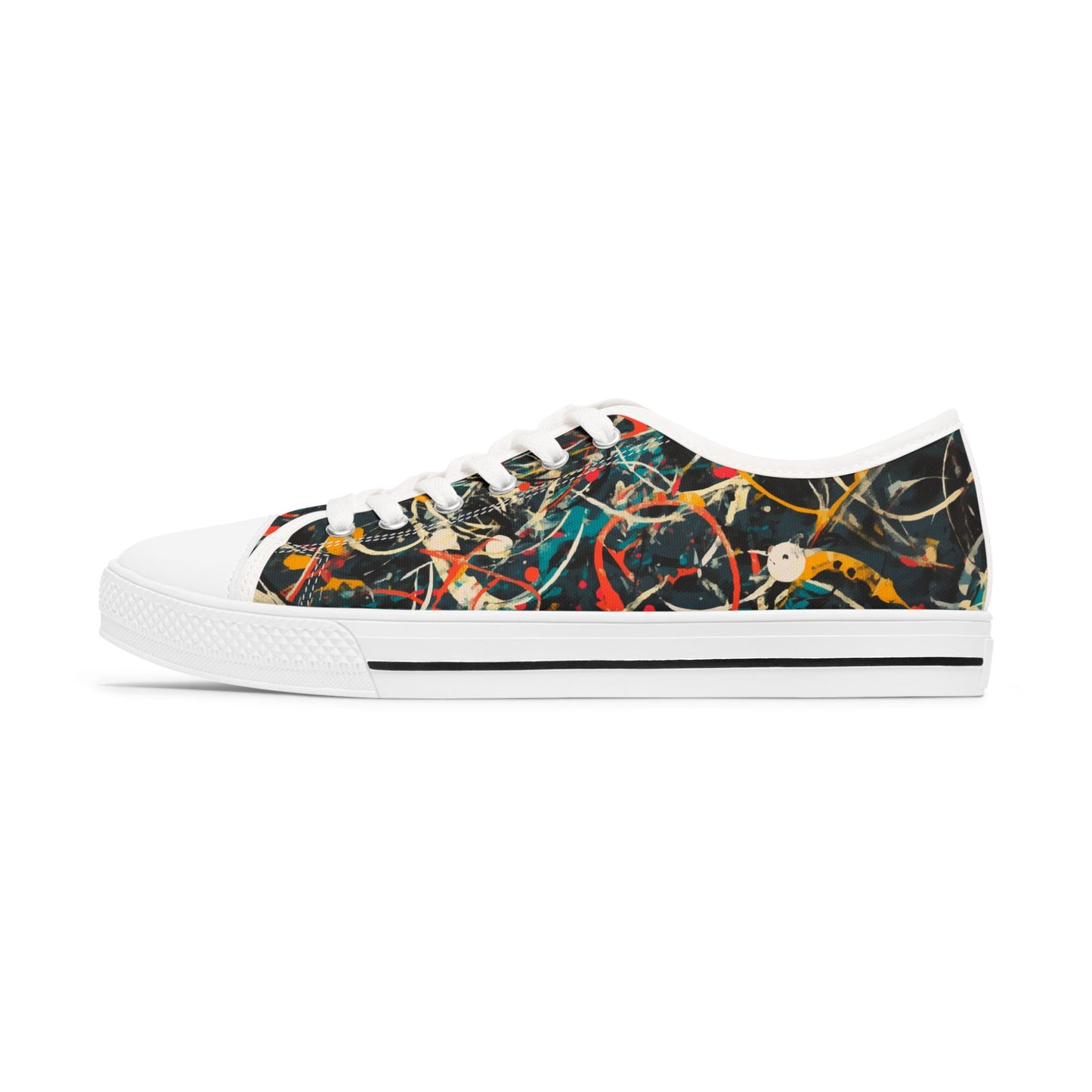 Pollock-Inspired Women's Low Top Sneakers