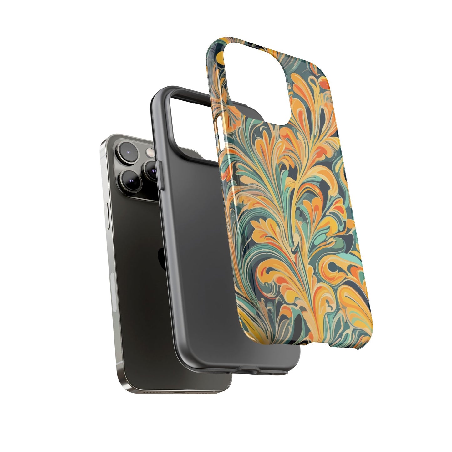 Golden Swirl Tough iPhone Cases