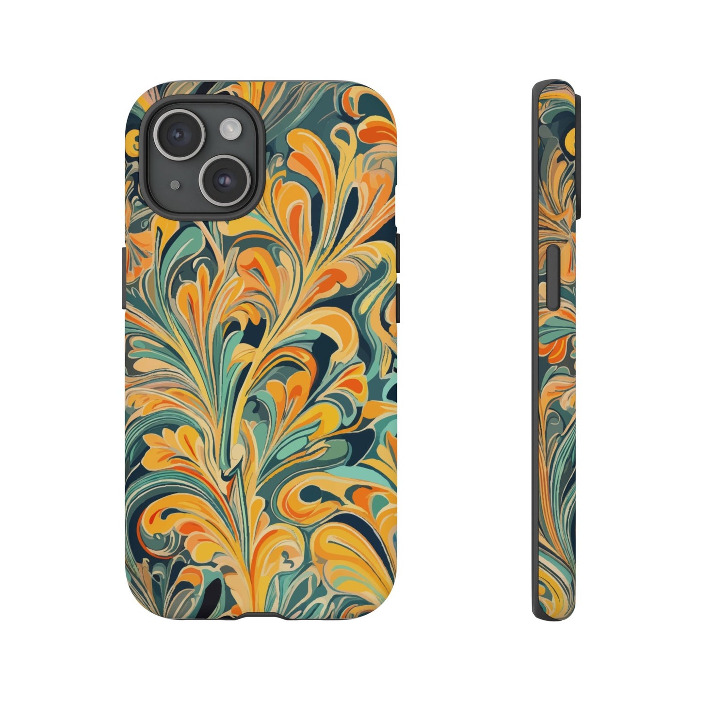 Golden Swirl Tough iPhone Cases