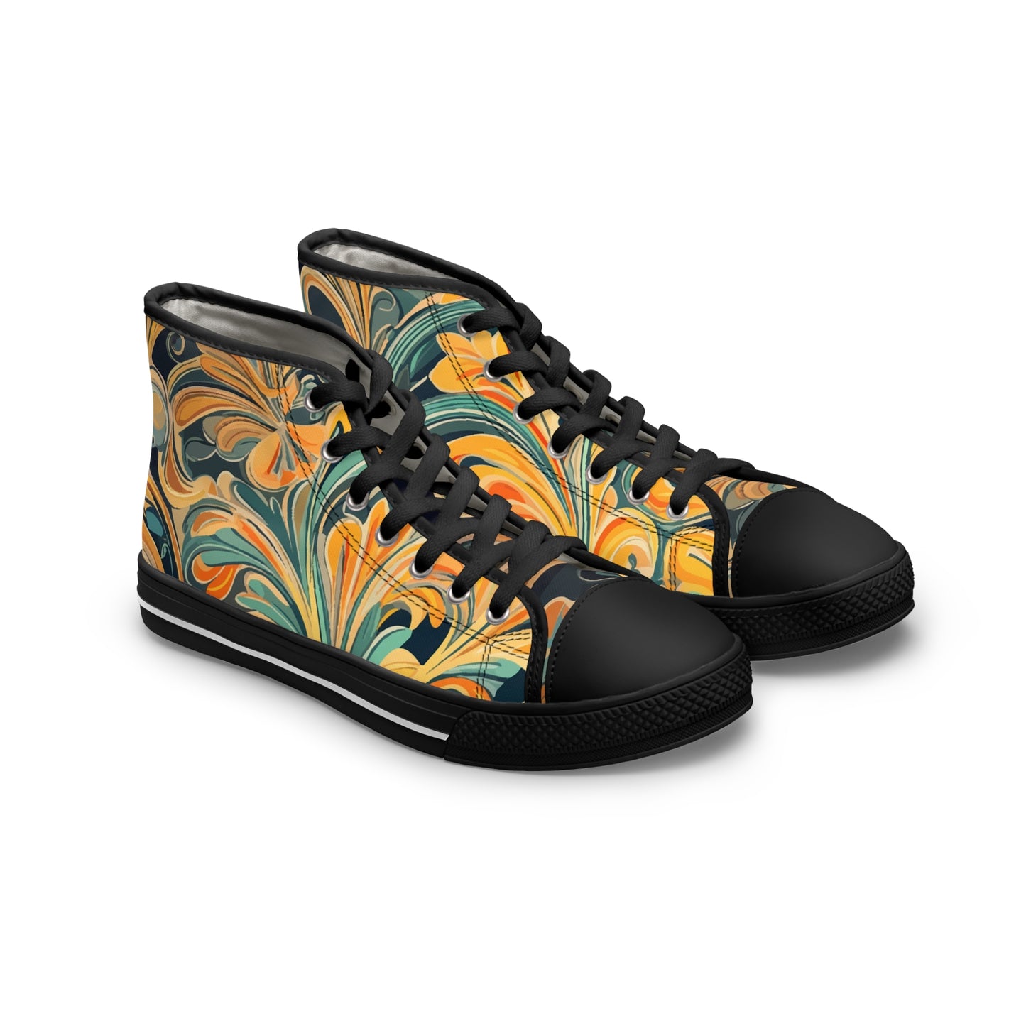 Golden Swirl Women's High Top Sneakers