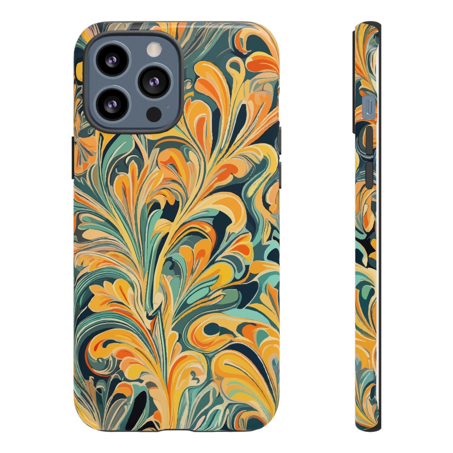 Golden Swirl Tough iPhone Cases