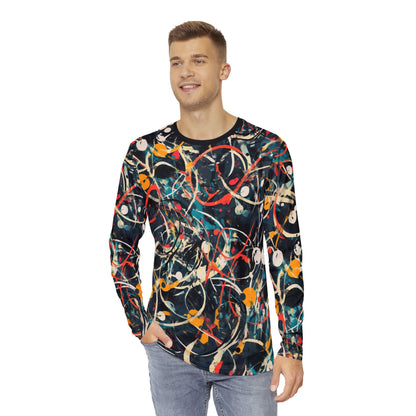 Pollock-Inspired Long Sleeve Shirt for Men