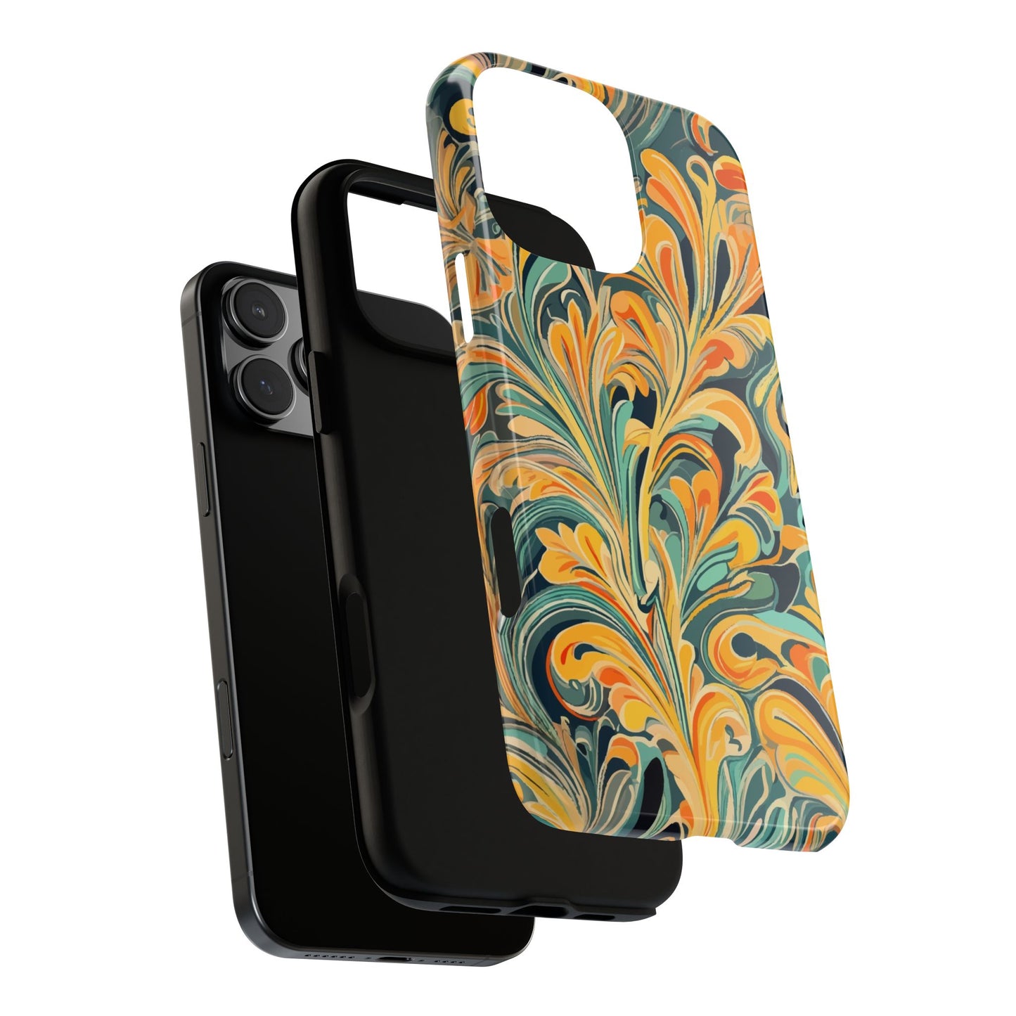 Golden Swirl Tough iPhone Cases