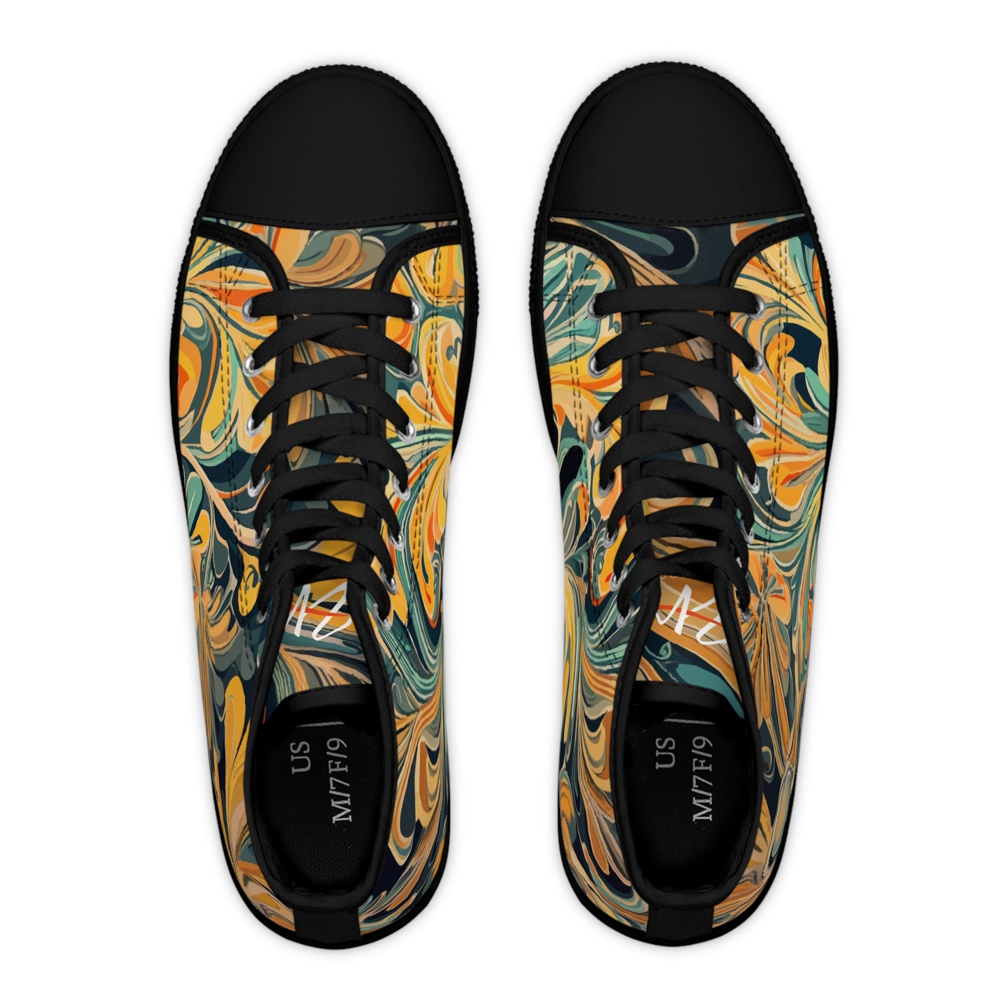 Golden Swirl Women's High Top Sneakers