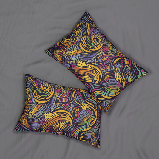 Pop Art Waves Lumbar Pillow