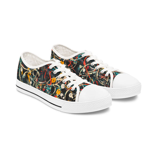 Pollock-Inspired Women's Low Top Sneakers