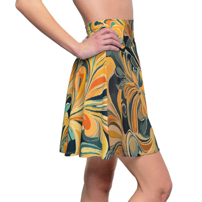 Golden Swirl Skater Skirt