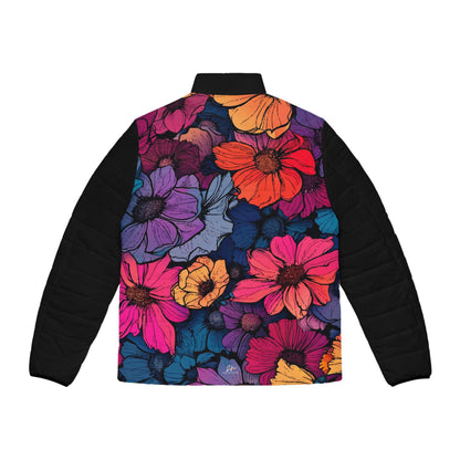 Tropical Flowers Men's Puffer Jacket