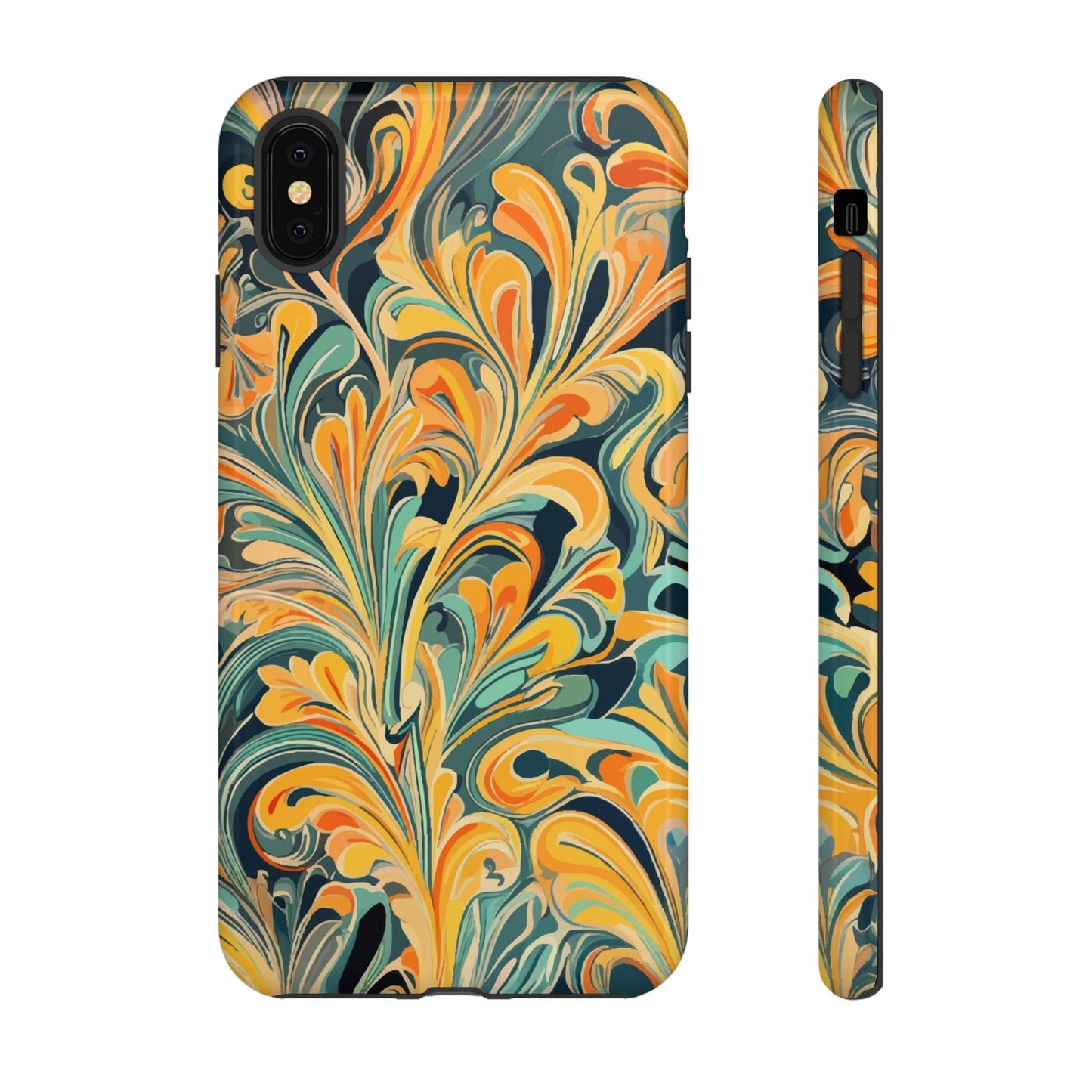 Golden Swirl Tough iPhone Cases