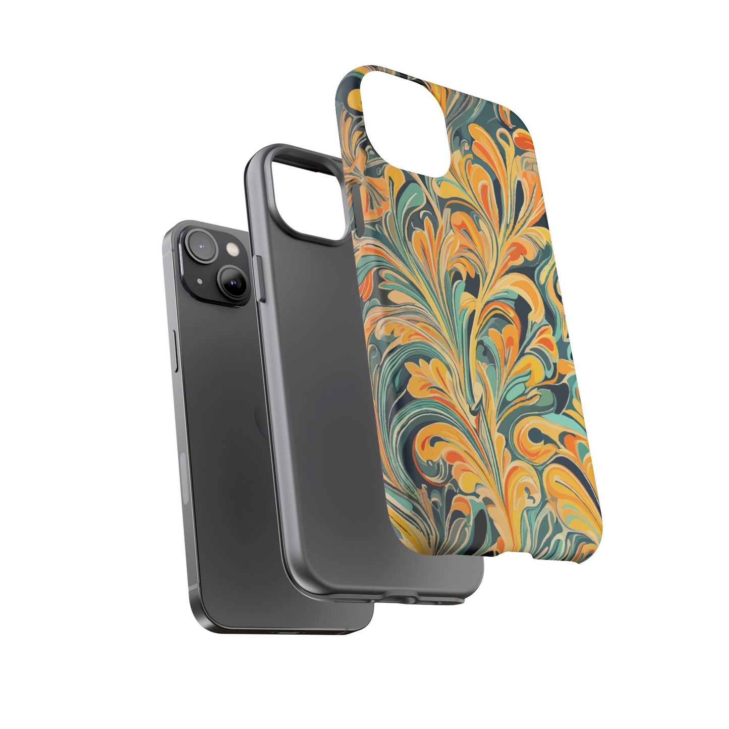 Golden Swirl Tough iPhone Cases