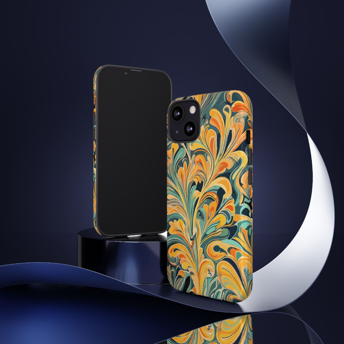 Golden Swirl Tough iPhone Cases