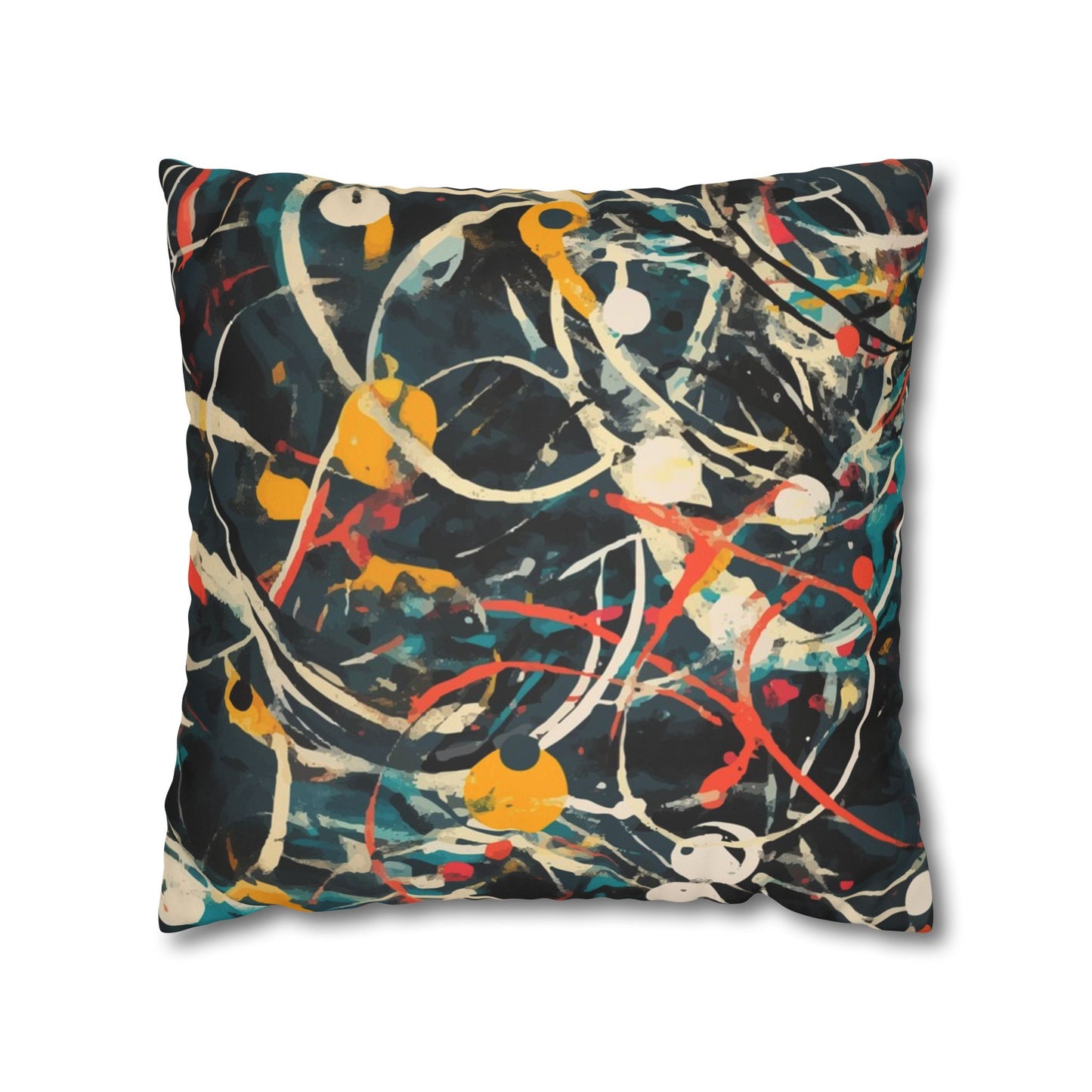 Pollock-Inspired Square Pillowcase