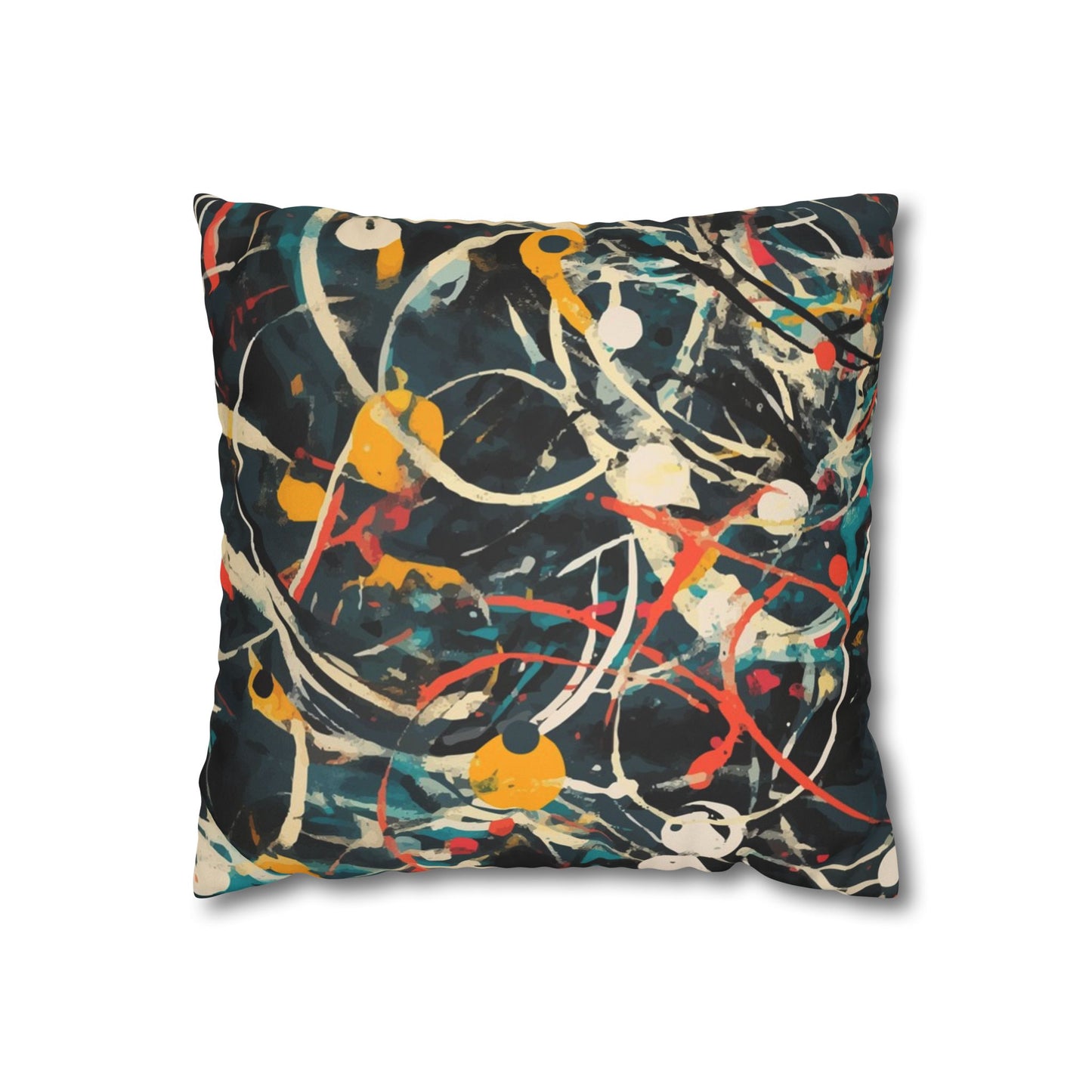 Pollock-Inspired Square Pillowcase