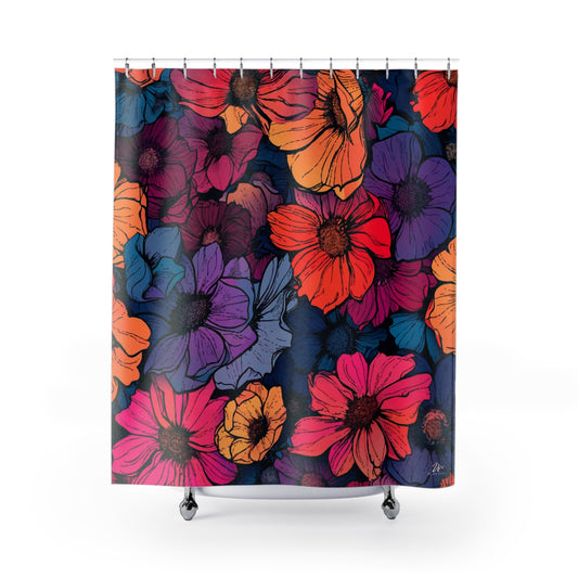 Vivid Blossoms Shower Curtain