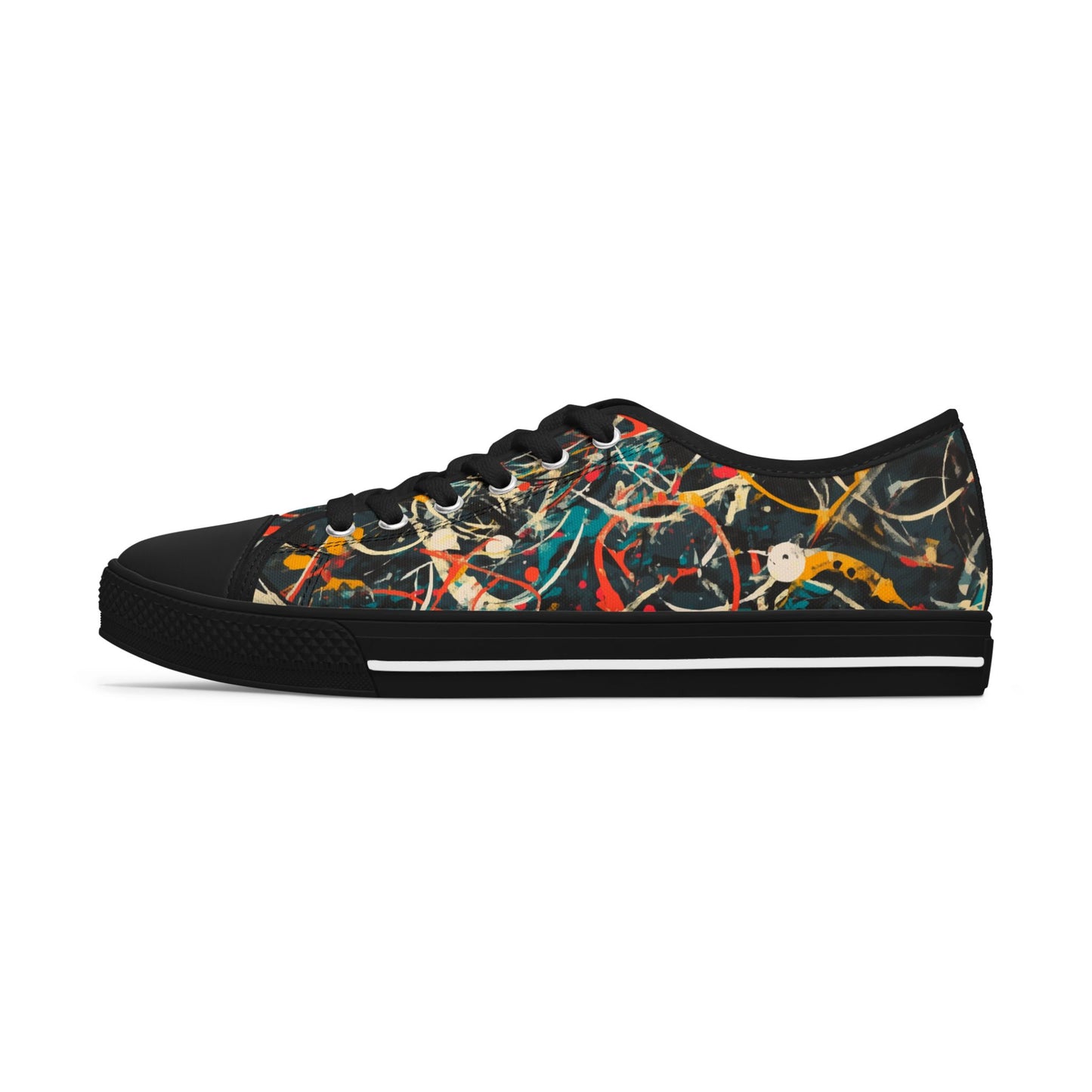 Pollock-Inspired Women's Low Top Sneakers