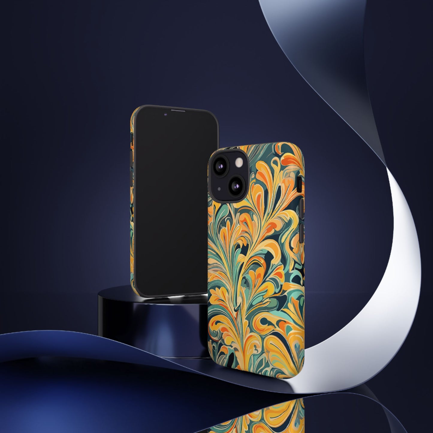 Golden Swirl Tough iPhone Cases