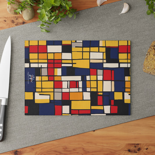 Mondrian-Inspired Glass Cutting Board