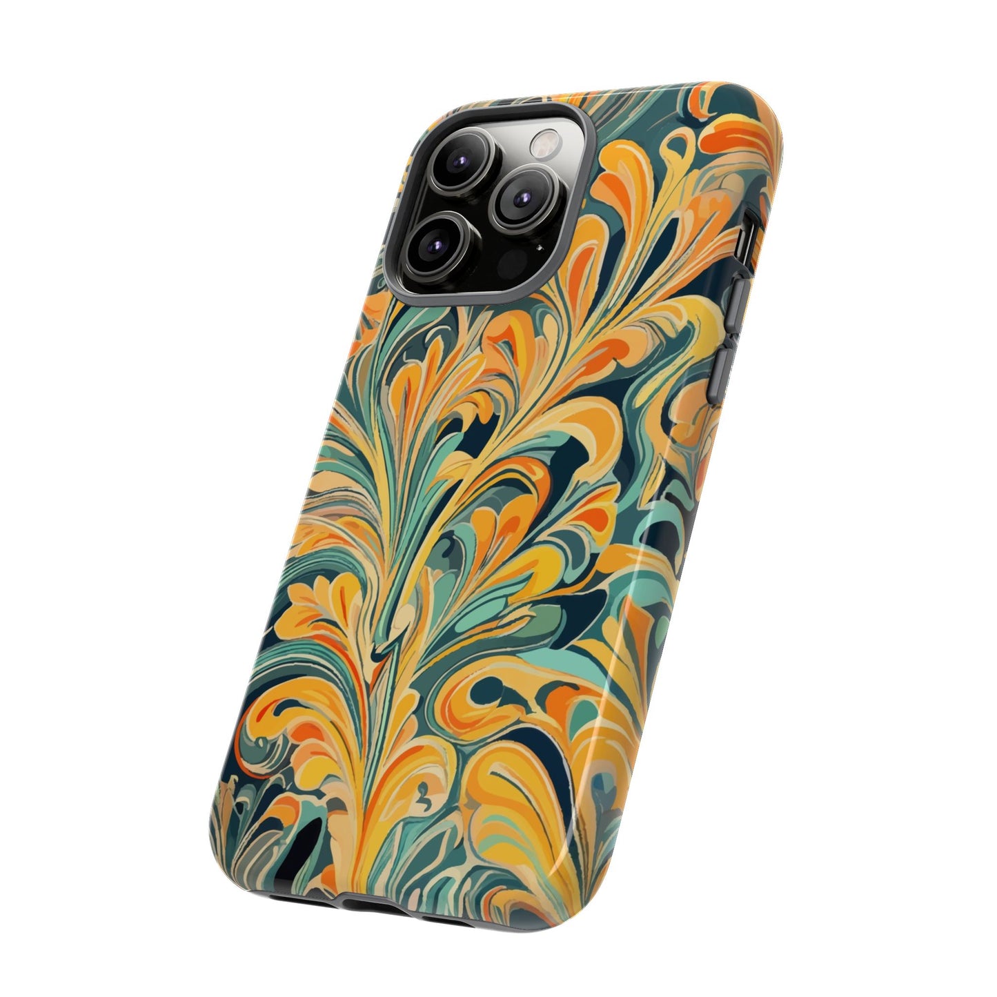 Golden Swirl Tough iPhone Cases