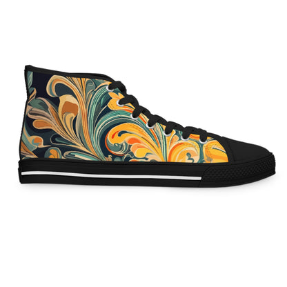 Golden Swirl Women's High Top Sneakers