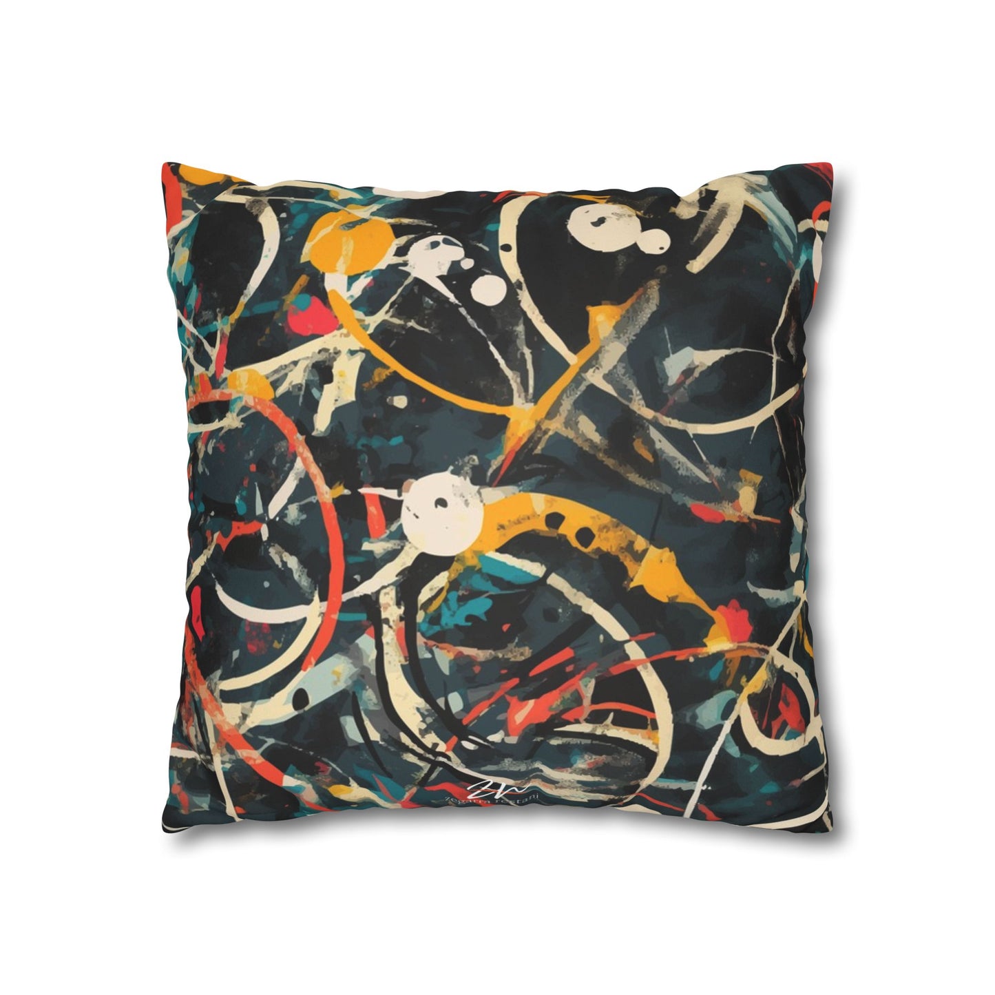 Pollock-Inspired Square Pillowcase