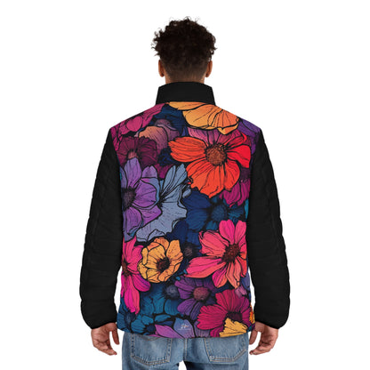 Tropical Flowers Men's Puffer Jacket