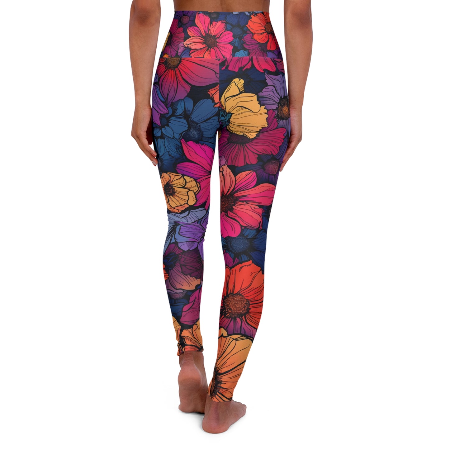 Tropical Flowers High Waisted Yoga Leggings (AOP)