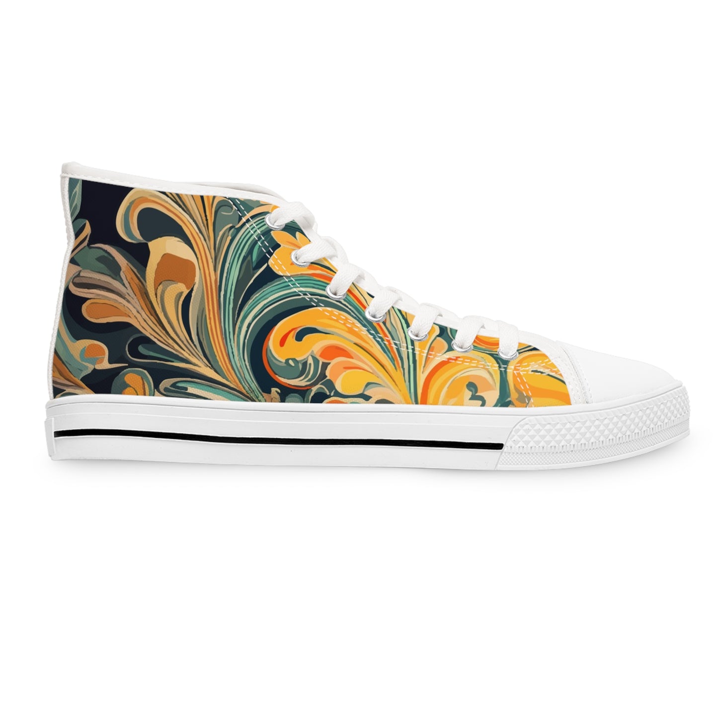 Golden Swirl Women's High Top Sneakers