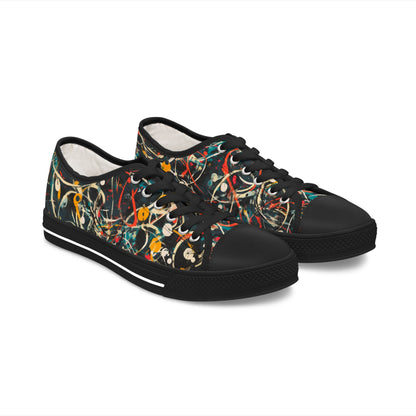 Pollock-Inspired Women's Low Top Sneakers