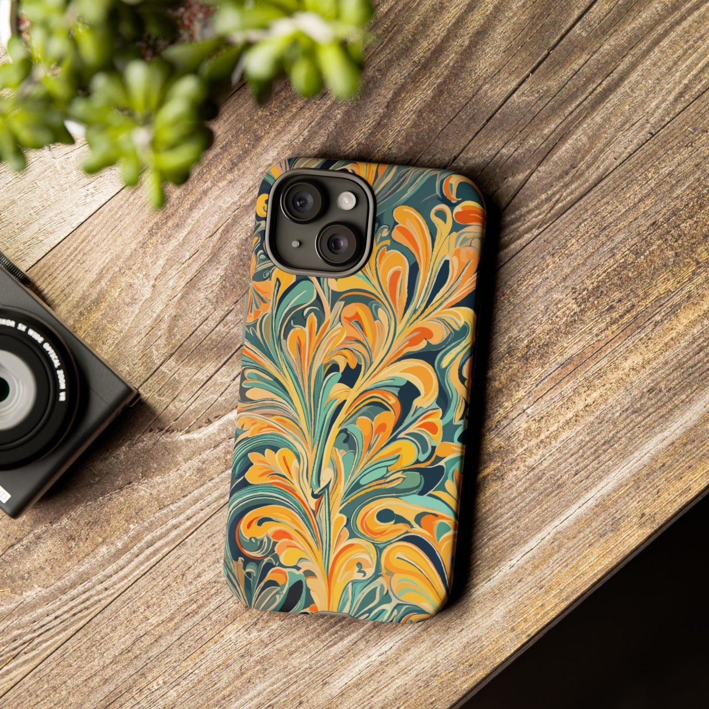 Golden Swirl Tough iPhone Cases