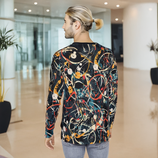 Pollock-Inspired Long Sleeve Shirt for Men